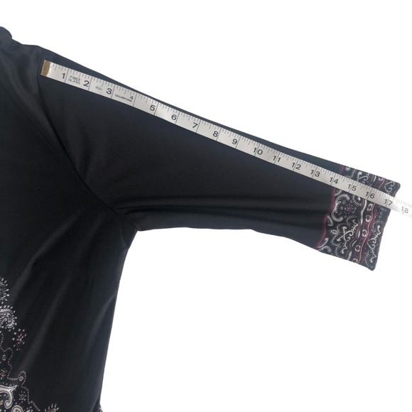 🖤 Lori M Collection Black Paisley Print Dress | Size M | Made in Canada - Picture 10 of 13